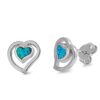Aros de plata corazón ópalo - Imagen 3