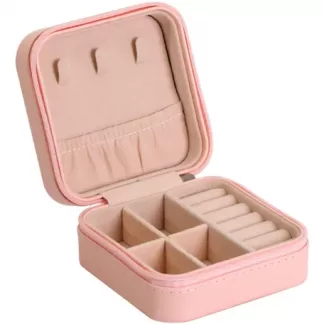 Joyero cuadrado rosa