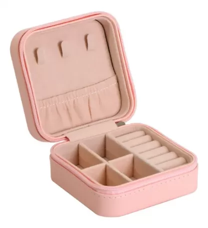 Joyero cuadrado rosa