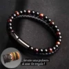 Pulsera de cuero ojo de tigre rojo + pulsera adicional de regalo !