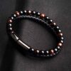 Pulsera de cuero ojo de tigre rojo + pulsera adicional de regalo ! - Imagen 2