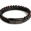 Pulsera de cuero ojo de tigre rojo + pulsera adicional de regalo ! - Imagen 3