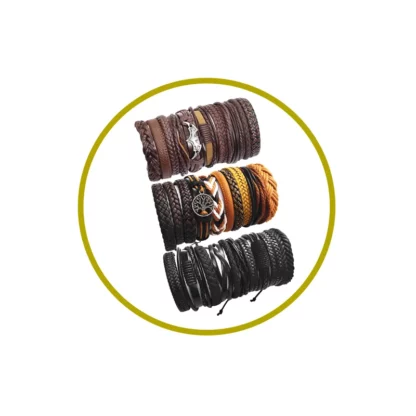Pulsera de cuero piedra volcánica + pulsera adicional de regalo ! - Imagen 3