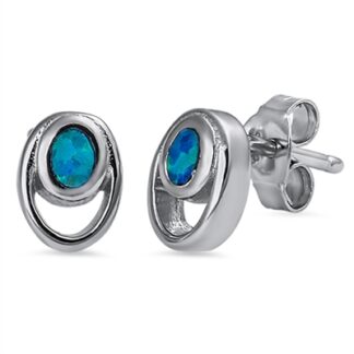 Aros de plata con ópalo doble