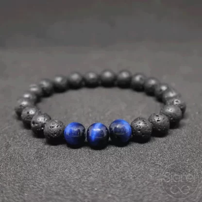 Pulsera piedra volcánica/ojo de tigre
