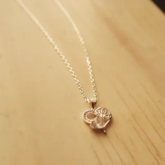 Collar doble corazón circón