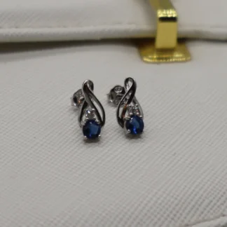 Aros de plata circonita zafiro