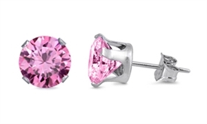 Aros circonita rosa 6mm