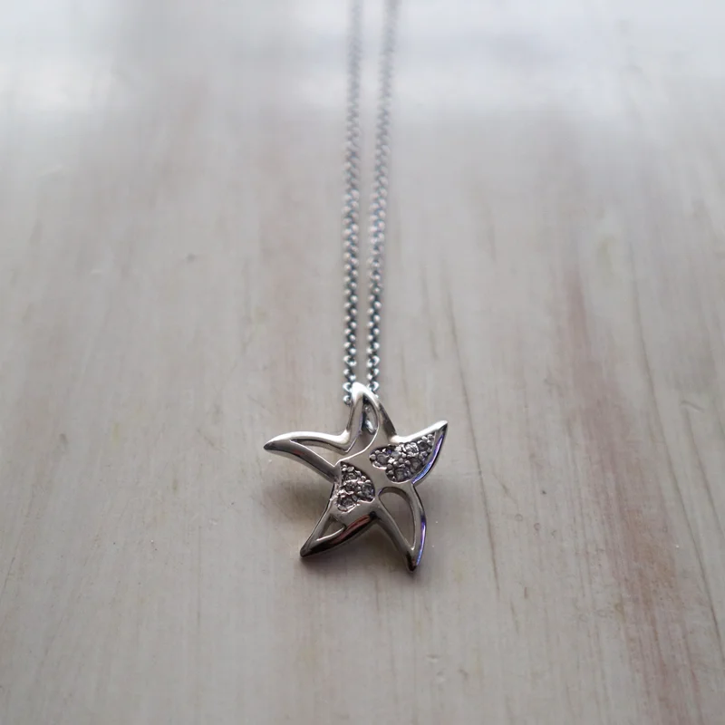 Collar de plata estrella y corazón - Imagen 2