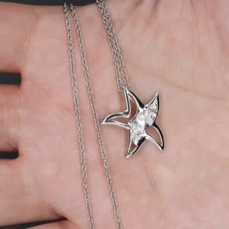 Collar de plata estrella y corazón